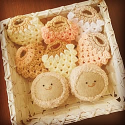 部屋全体/ハンドメイド/minneで近々販売予定/イチゴのアクリルたわし/ぬいぐるみ手作り...などのインテリア実例 - 2016-07-16 17:52:33