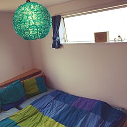 ベッド周り/寝室/イケアのベッドカバー/イケアのベッド/IKEA...などのインテリア実例 - 2016-07-01 23:39:05