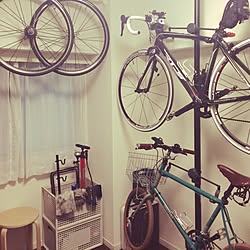 部屋全体/ロードバイク/ガレージ/自転車部屋/男前...などのインテリア実例 - 2014-12-31 22:22:31