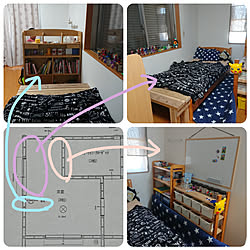 部屋全体/息子部屋/入れ替え/DIY棚/DIYベンチ...などのインテリア実例 - 2019-10-14 17:26:14