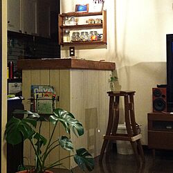 キッチン/DIY/観葉植物/セリア/カウンターDIY...などのインテリア実例 - 2017-01-28 22:20:35