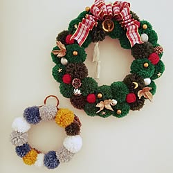 壁/天井/ハンドメイド/クリスマスリース/ハンドメイド雑貨/クリスマスリースハンドメイド...などのインテリア実例 - 2023-12-16 21:16:13