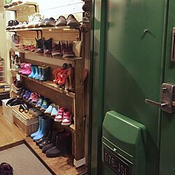 玄関/入り口/靴がいっぱい/DIY/端材利用のインテリア実例 - 2016-04-24 00:28:36