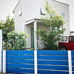 青い板塀/玄関/板塀/玄関ポーチ/小さいお家...などのインテリア実例 - 2020-05-02 19:46:04