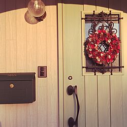 玄関/入り口/クリスマスリース/リース/クリスマスのインテリア実例 - 2016-11-06 11:33:06