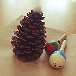 机/クリスマスプレゼント/まつぼっくりツリーのインテリア実例 - 2016-12-14 13:08:23