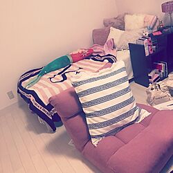 ベッド周り/ホワイトピンク♡/ピンク 女子部屋 ブラウン 可愛い/ニトリのインテリア実例 - 2017-07-04 22:30:23