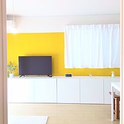 部屋全体/IKEA/黄色/黄色い壁/BESTA収納...などのインテリア実例 - 2024-04-26 05:30:36