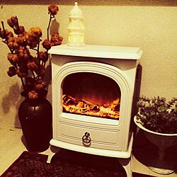 ベッド周り/暖炉型ファンヒーター/いつかは本物の暖炉が欲しい♡のインテリア実例 - 2013-12-28 00:44:16