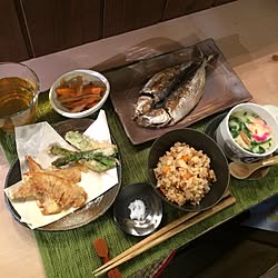 机/一枚板/ひのきテーブル/和定食/和モダン...などのインテリア実例 - 2016-04-18 18:11:34