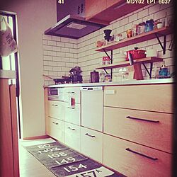 棚/キッチンマット/バスロールサイン/アイアン/無垢の床のインテリア実例 - 2015-08-31 23:29:02