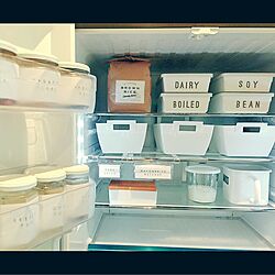 冷蔵庫/ラベル/100均/ナチュラル/キッチンのインテリア実例 - 2016-03-19 09:59:22