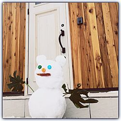玄関/入り口/初雪/雪だるま/木目柄のドア/白いドア...などのインテリア実例 - 2016-01-20 15:56:35