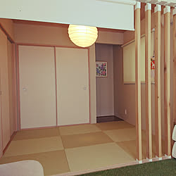 部屋全体/和室/琉球畳風和のスペース♡/照明器具/ロールスクリーン...などのインテリア実例 - 2018-07-19 09:22:41