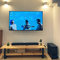 ブラケットライト/SONY BRAVIA/テレビまわり/自宅/壁掛けテレビ...などのインテリア実例 - 2021-12-25 14:29:58