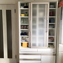 キッチン/引き戸になってる。/食器棚のインテリア実例 - 2018-05-31 11:33:50