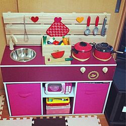 キッチン/DIY/カラーボックスをリメイク/ままごとキッチン/手作り...などのインテリア実例 - 2014-05-25 07:00:43
