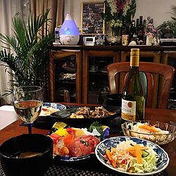リビング/観葉植物/チェストの上/お料理/ワイン...などのインテリア実例 - 2017-04-03 21:43:47