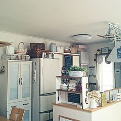 キッチン/DIY/食器棚リメイク/黒板塗料/Salyu！...などのインテリア実例 - 2017-07-12 20:39:08