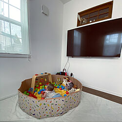 壁掛けテレビ/おもちゃ収納/キッズスペース/ボールプール/IKEAのおもちゃ...などのインテリア実例 - 2022-07-19 14:56:41