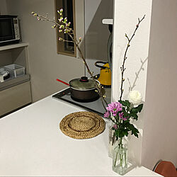 花を飾る暮らし/2Fリビング/3階建て/キッチンのインテリア実例 - 2021-02-04 19:01:16