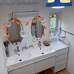 IKEA 洗面台/ハロウィン/脱衣所＆洗面所/照明 IKEA/バス/トイレのインテリア実例 - 2020-10-12 17:41:41