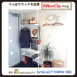 玄関/入り口/人工芝/Room Clip Mag/セリアセメント袋リメイク/レインコート...などのインテリア実例 - 2018-01-18 09:13:36