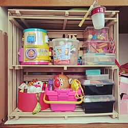 棚/おもちゃ/おもちゃ 収納/DIY/すのこリメイクのインテリア実例 - 2016-05-31 10:57:47