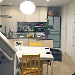キッチン/黄色/ダイニング/IKEAのダイニングテーブル/IKEA 照明...などのインテリア実例 - 2017-01-14 18:01:25