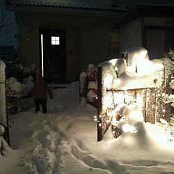 すごい雪!!/イルミネーション/枕木/雪景色のインテリア実例 - 2014-02-08 22:03:32