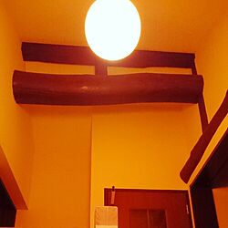 壁/天井/オレンジ色/階段の照明/日本家屋/梁...などのインテリア実例 - 2015-11-11 19:41:38