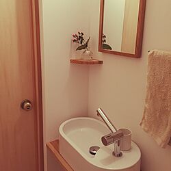 バス/トイレ/無印良品の壁に掛けられる鏡/パイン材/洗面台/オリジナル...などのインテリア実例 - 2016-04-09 22:53:01
