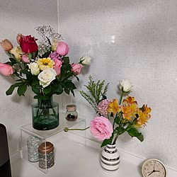 キッチン/花のある暮らし/薔薇復活(ﾉ^^)ﾉ/L字型キッチン/いいね、フォロー本当に感謝です♡...などのインテリア実例 - 2023-04-23 15:16:55