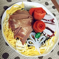 キッチン/サーモンで薔薇/ちらし寿司/夕飯/セリアのインテリア実例 - 2016-09-27 20:20:18