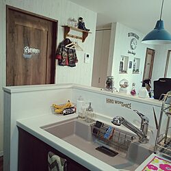 キッチン/３coinsディスペンサー/mon・o・tone/IKEA照明/seria...などのインテリア実例 - 2017-02-20 10:26:24