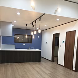 部屋全体/新築建築中/2階リビング/木造2階建て/黒サッシ...などのインテリア実例 - 2017-03-13 19:08:35