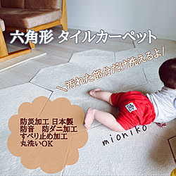 リビング/六角形タイル/六角カーペット/北欧/赤ちゃんのいる暮らし...などのインテリア実例 - 2022-05-09 13:18:24