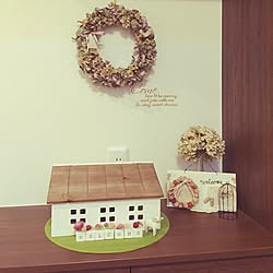 玄関/入り口/建売住宅/ドライフラワー♡/お家型♡/建売を自分好みに♡...などのインテリア実例 - 2016-08-26 18:00:29