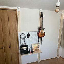 ギターハンガー/DIY/コーナン/趣味の部屋/2x4...などのインテリア実例 - 2022-06-04 09:44:14