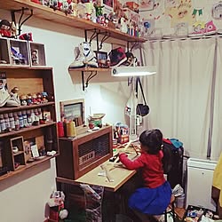 机/作業部屋/フィギュア(人形)/アンティーク/おもちゃ...などのインテリア実例 - 2015-09-16 12:47:46