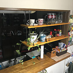 DIY/カフェ風/キッチン/棚/吊り棚DIYのインテリア実例 - 2020-02-04 17:56:50