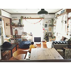 部屋全体/散らかってるー(ノ_・,)/カウンター越しの風景/DIY/マグネットボード...などのインテリア実例 - 2016-12-24 09:42:39