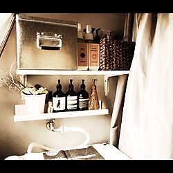 バス/トイレ/壁紙DIY/グレーの壁/IKEA/ニトリ...などのインテリア実例 - 2017-07-05 11:59:24