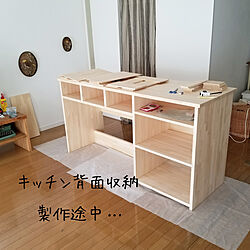 キッチン/キッチン背面収納DIY/キッチンDIY途中/制作中…/パイン集成材...などのインテリア実例 - 2020-12-13 12:33:39