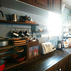 キッチン/キッチン棚DIY/クイジナートコーヒーメーカー/パンケースDIYのインテリア実例 - 2020-04-03 07:07:50