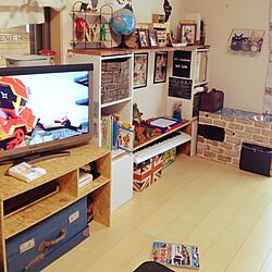 リビング/おままごとキッチン/IKEA/おもちゃ収納/カラーボックス...などのインテリア実例 - 2015-08-11 13:39:48