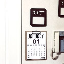 カレンダー/カレンダー2016/calendar2016/自作カレンダー/白黒...などのインテリア実例 - 2015-12-31 20:19:36