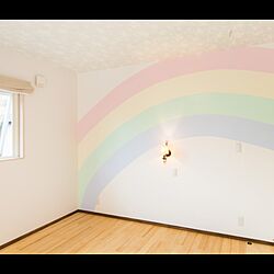 ベッド周り/虹/虹の壁/漆喰　鏡面仕上げのインテリア実例 - 2017-03-11 16:35:24