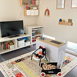 テレビまわり/IKEA/すっきり暮らしたい/こどもと暮らす/小さなお部屋...などのインテリア実例 - 2022-01-17 10:11:50