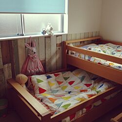 ベッド周り/ムーミン/IKEA　リネン/子供部屋 壁紙/アクタス ベッド...などのインテリア実例 - 2014-06-21 21:47:59